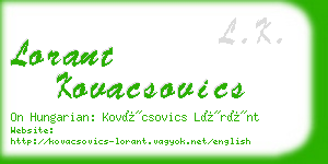 lorant kovacsovics business card